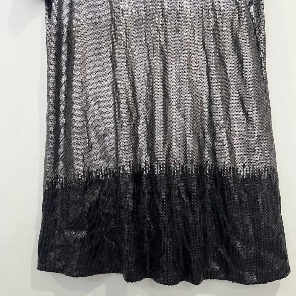 Free People Gunmetal Backless Short Sleeve Sequin Mini Dress - Picture 6 of 12